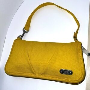 REI Convertible Wristlet Pochette Bag Wallet Mustard Yellow